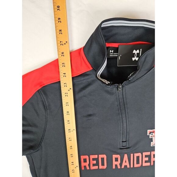 Under Armour Texas Tech Red Raiders 1/4 Zip Pullover Mens Size Large Black Nee - Picture 7 of 7